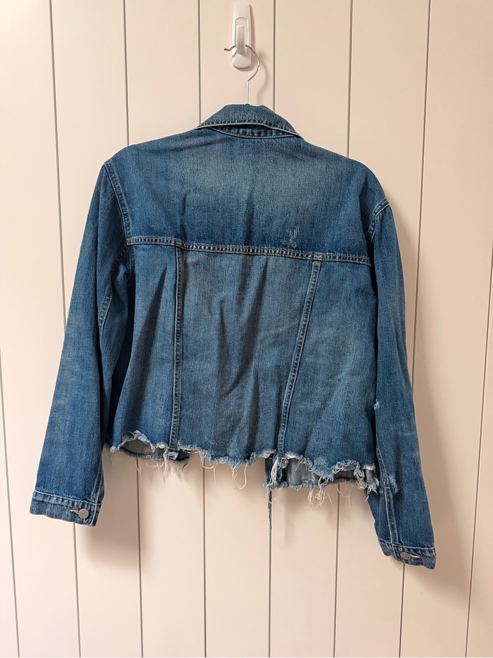 ABLE Blue Denim Jacket with Frayed Hem - Picture 3 of 3